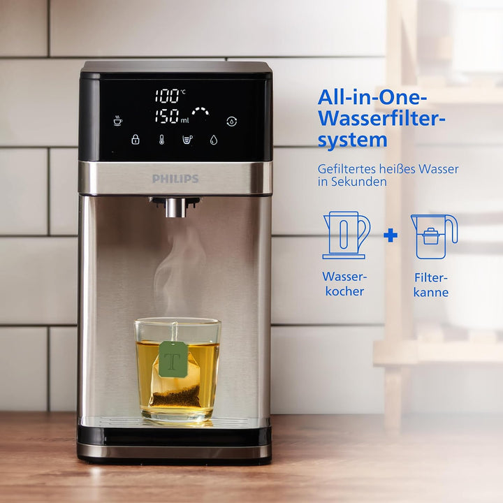 Philips Wasser Station, Spender für gefiltertes heisses Wasser, 2.2 L Fassungsvermögen, 6 Temperatur