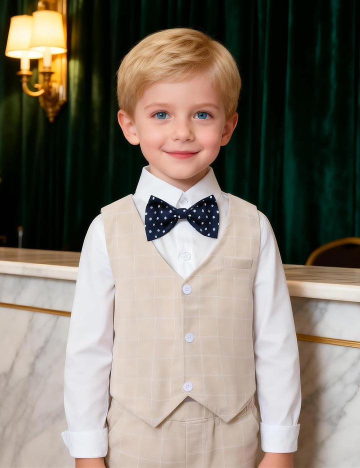 mintgreen Baby Anzug Junge, 3 Stück Gestreift Outfit Hochzeit Gentleman Kleiderset Lange Ärmel Hemd