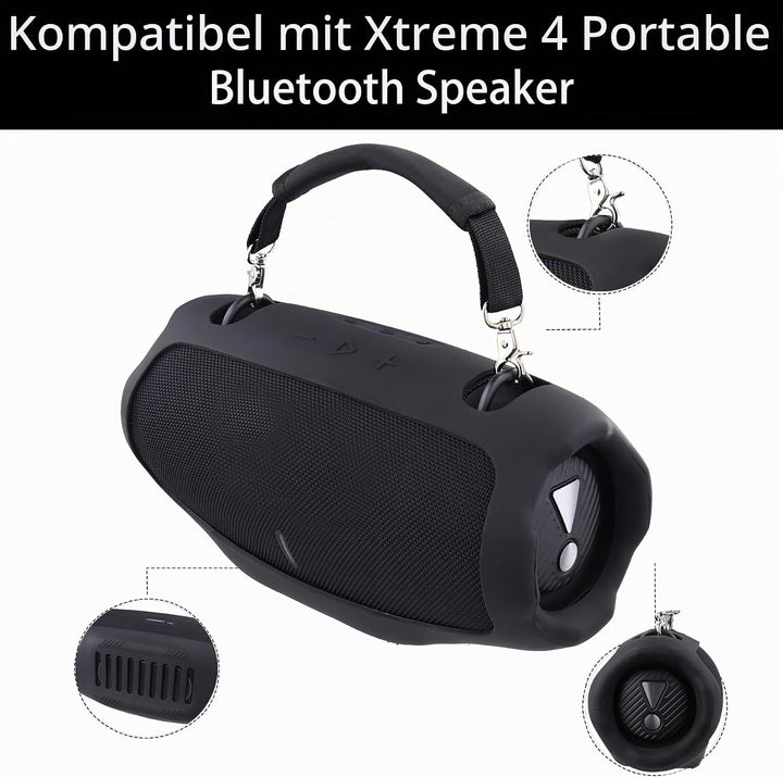 co2CREA Tragetasche Case Silikonhülle kompatibel mit JBL Xtreme 4 Tragbarer Bluetooth Lautsprecher,T
