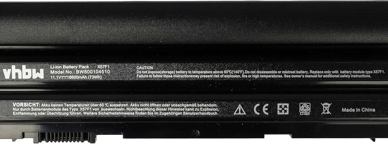 vhbw Li-Ion Akku 6600mAh (11.1V) kompatibel mit Dell Latitude E5420, E5430, E5520, E5530, E6120, E64