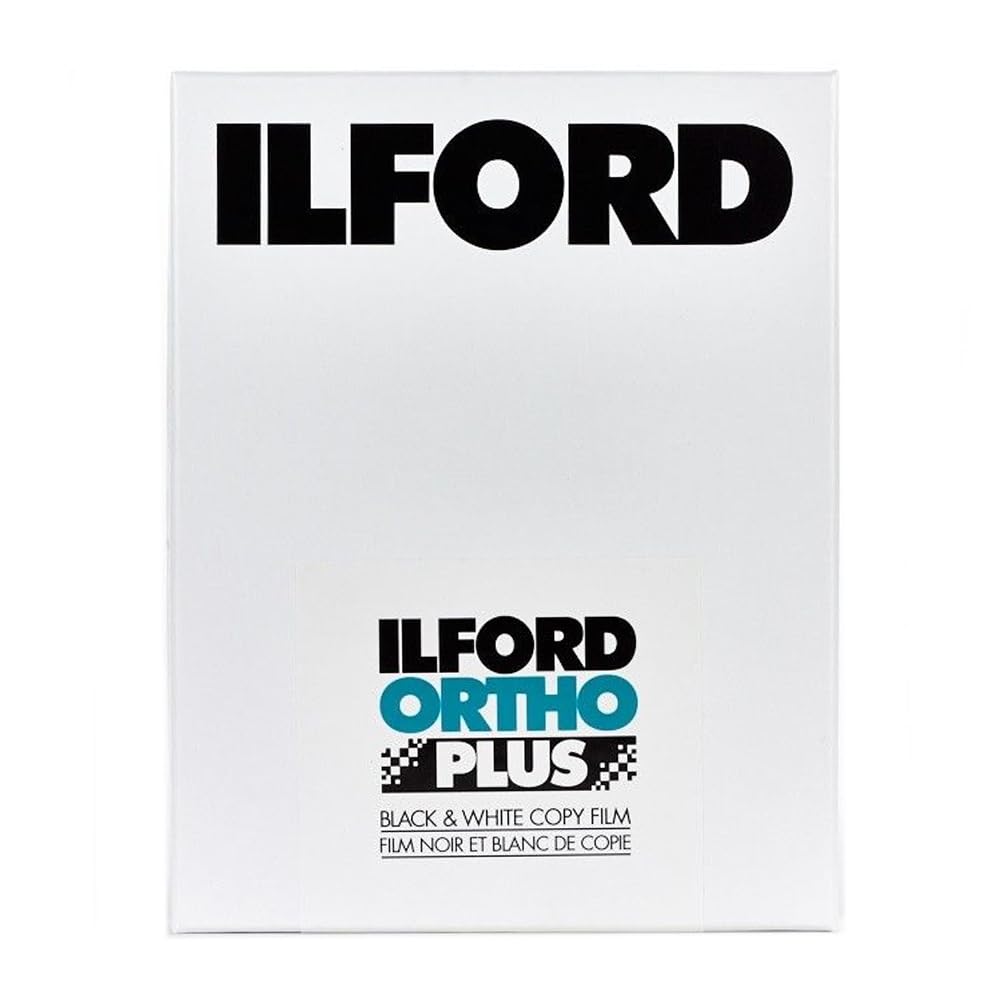 Ilford Ortho Plus Planfilm (Schwarzweiss, für Halbton-Kopierarbeiten, 4 x 5 (10,2, x 12,7 cm)), 25 B