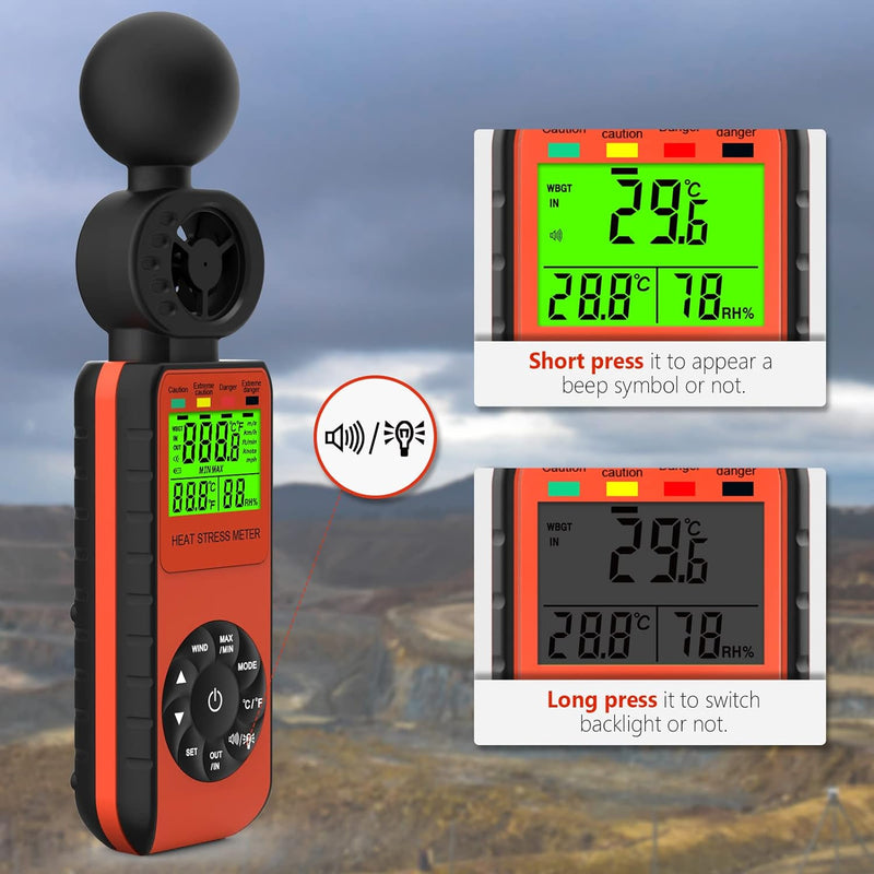 Digitaler Anemometer Windmesser Handheld, GOLDCHAMP Windgeschwindigkeitsmesser Anemometer Hintergrun