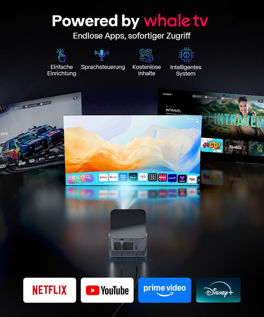Magcubic Mini Beamer 4K,Native 1080P【Compatible with Netflix 】 600 ANSI | Mini Beamer Android 13 WiF