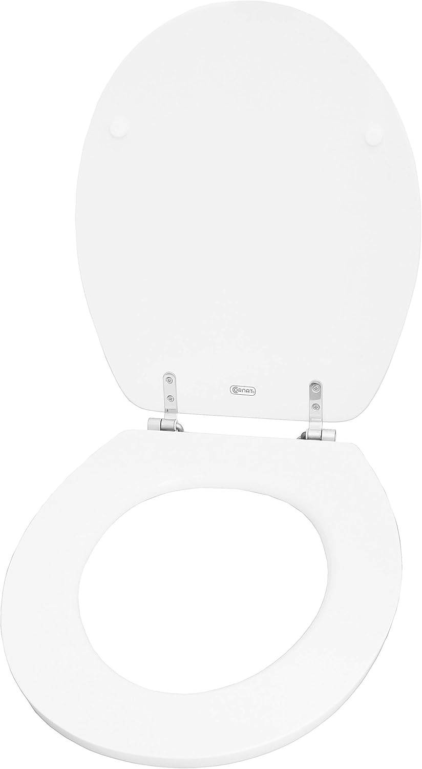 Cornat WC-Sitz "Telo" - Klassisch weisser Look - Hochwertiger Holzkern - Komfortables Sitzgefühl - S