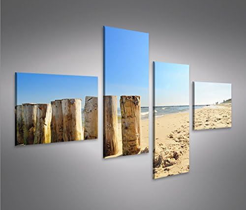 islandburner Bild Bilder auf Leinwand Ostsee Strand 4L XXL Poster Leinwandbild Wandbild Dekoartikel