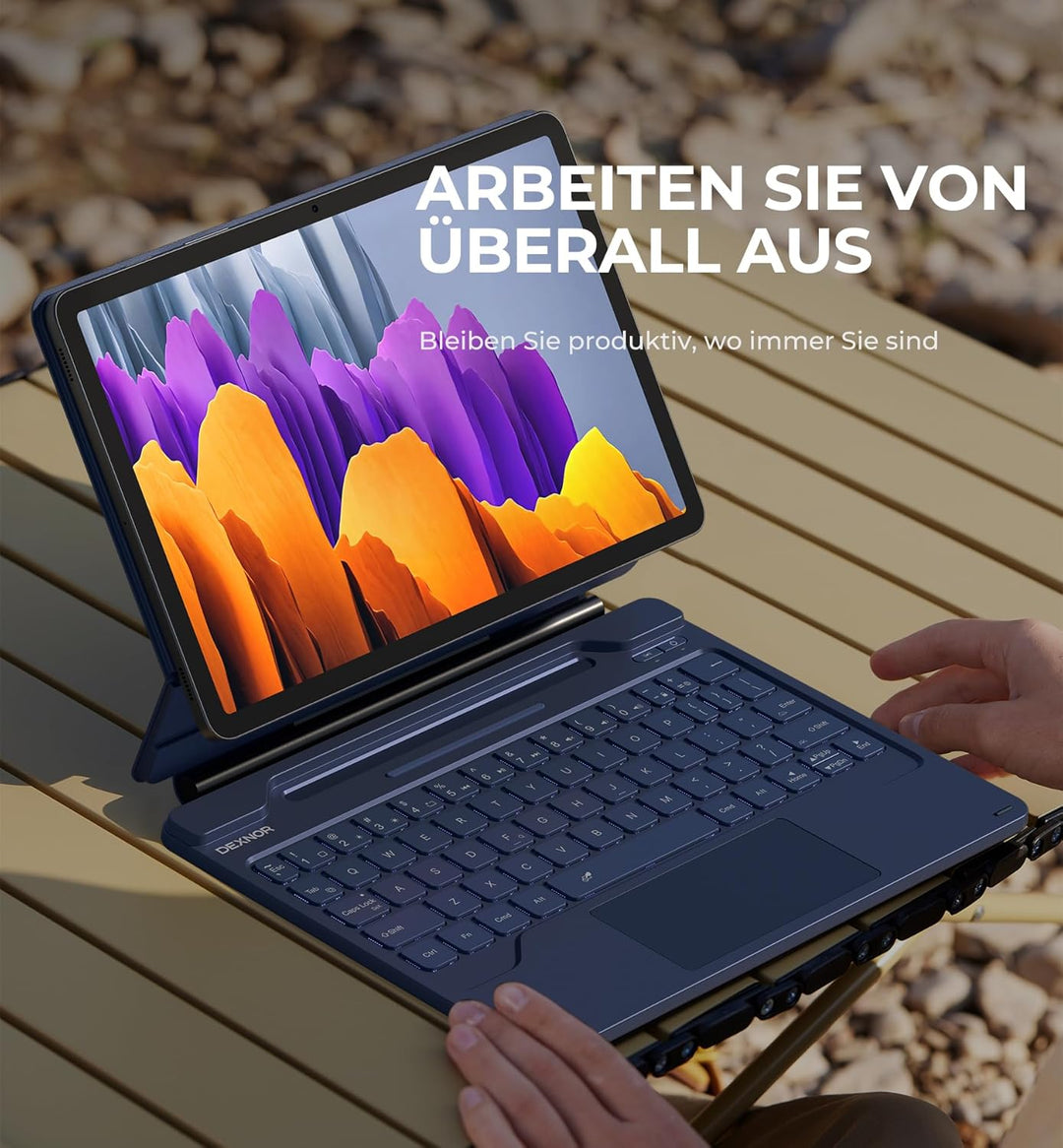 Dexnor Tastatur Hülle für Samsung Galaxy Tab S8 2022/S7 2020 11 Zoll, Multi-Touch Trackpad Magnetisc