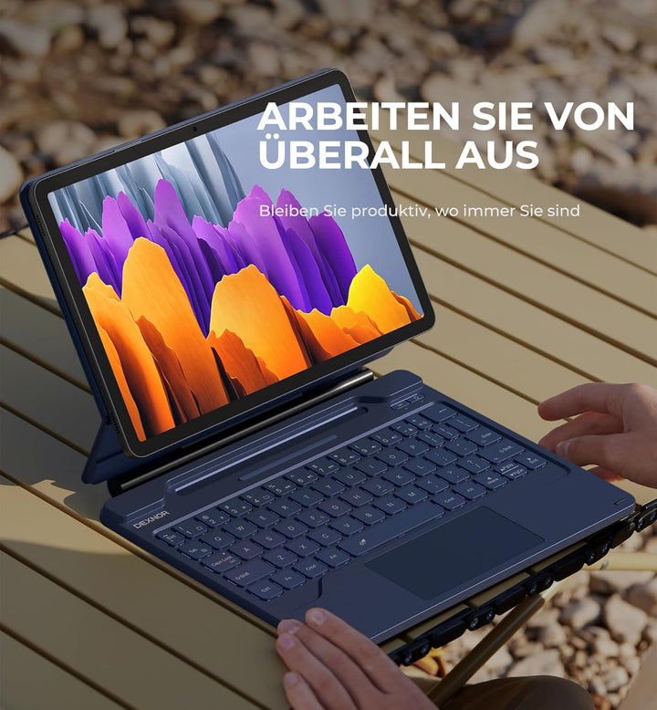 Dexnor Tastatur Hülle für Samsung Galaxy Tab S8 2022/S7 2020 11 Zoll, Multi-Touch Trackpad Magnetisc