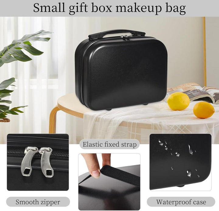 Handgepäck Kosmetikkoffer Schwarz Damen Make up Koffer & Beautycase, Schminkkoffer Friseurkoffer Kos
