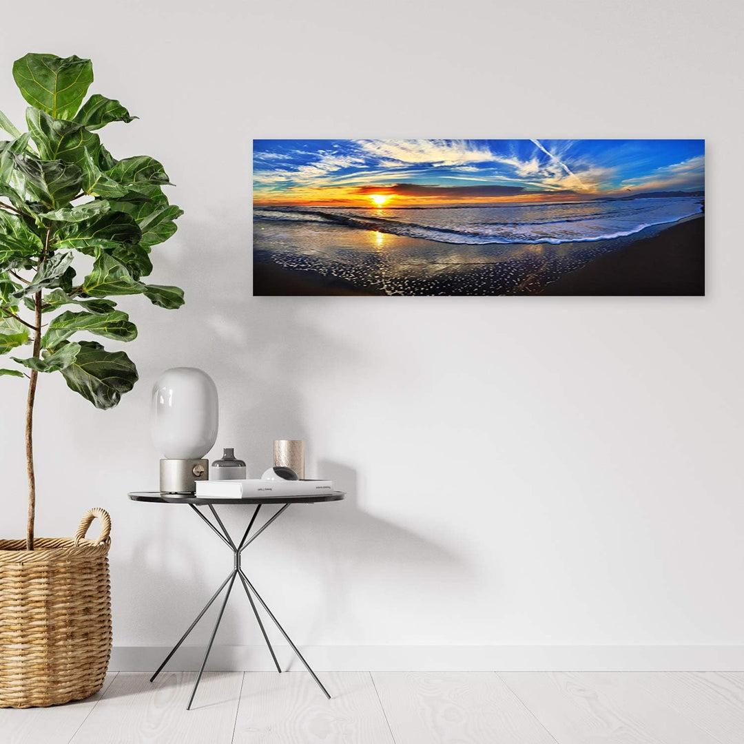 Wandbild XXL Meer Deko Kunst Bilder Landschaft Blau 150x60 cm Deko Paneel 150x60 cm Blau_a, Deko Pan