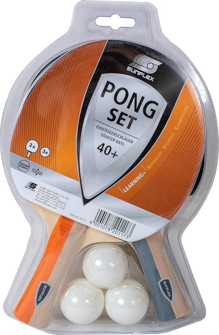 Sunflex Erwachsene Tischtennis-Set Pong Pong, Mehrfarbig, M, 20117