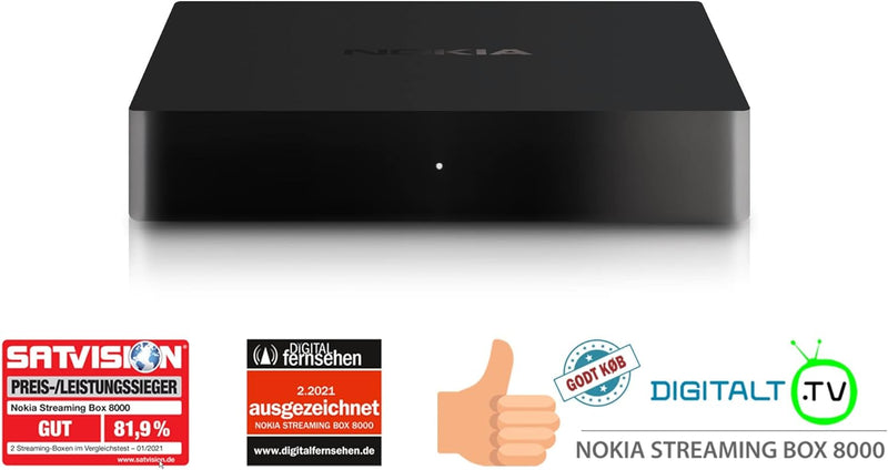 Nokia Streaming Box 8000, Android TV (Chromecast, HDMI, Netflix, Prime Video, Disney+) Streaming Box