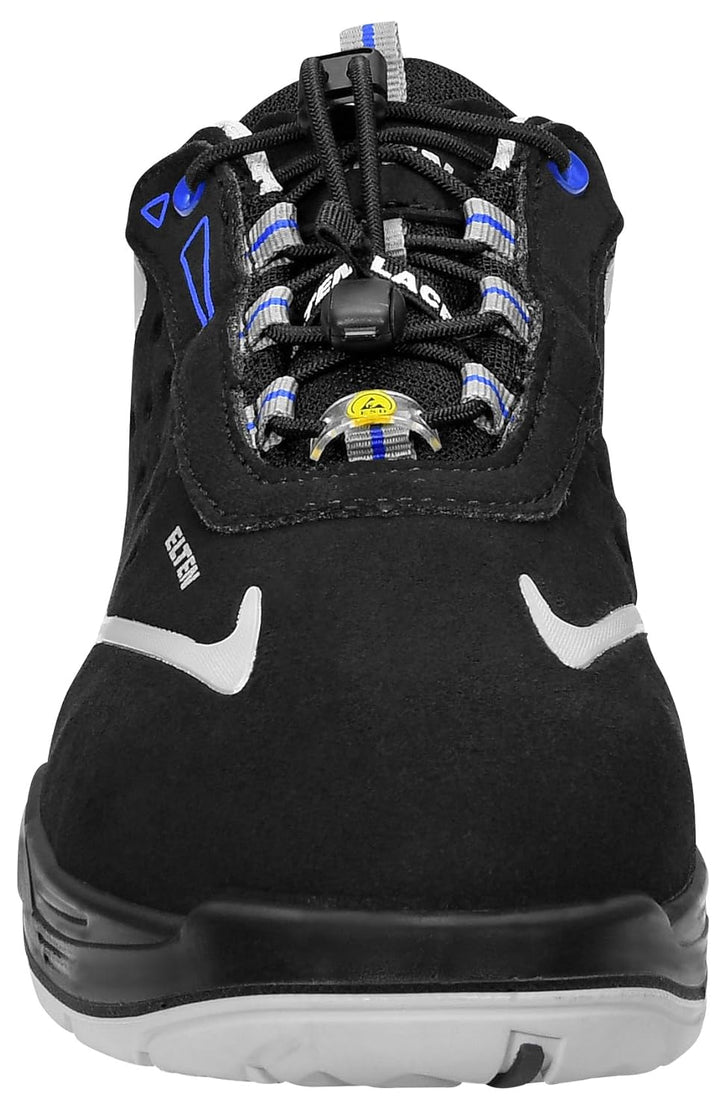 ELTEN Sicherheitsschuhe Rusher Low ESD S1, Herren, Textil, Stahlkappe, leicht, sportlich, Schwarz, G