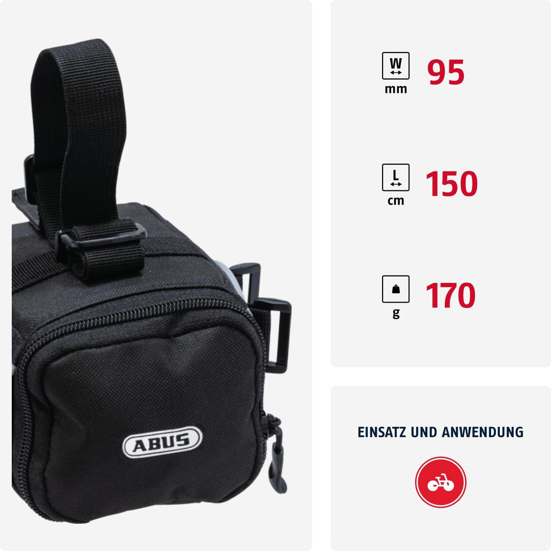 ABUS Satteltasche ST 5050 - Flexible Fahrrad-Satteltasche aus wasserabweisendem Material - Öffnung s