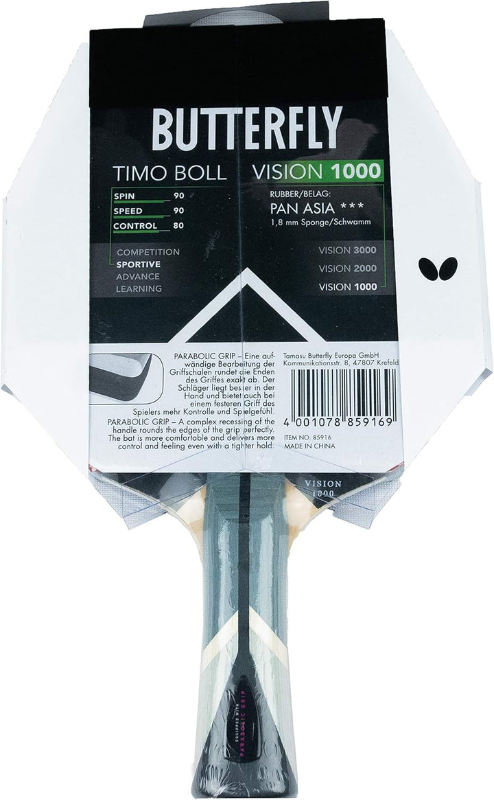 Butterfly® Timo Boll Vision 1000 Tischtennisschläger | Tischtennis Racket Bat TT Profi Wettkampfschl