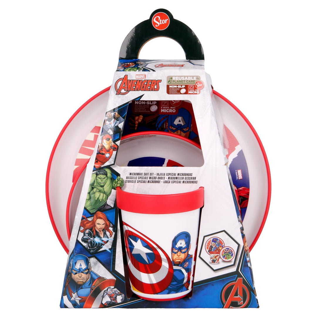 Stor 8412497577811Premium Anti-Rutsch-Geschirrset 3-teilig Avengers Comic Helden