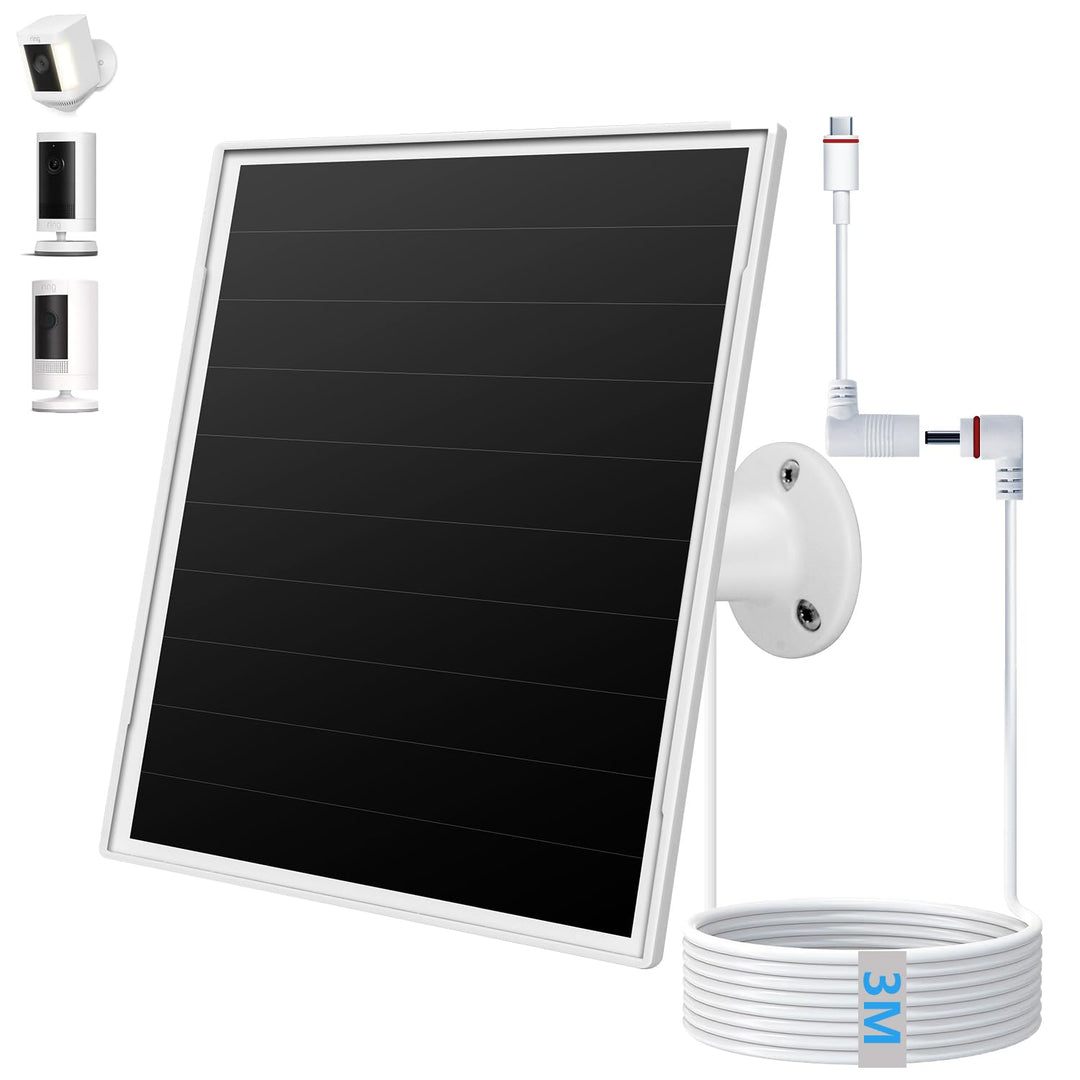 8 W Solarpanel für Ringkamera, Solar-Ladegerät mit DC35 x 135-Anschluss und 3 m Kabel (Fassstecker a