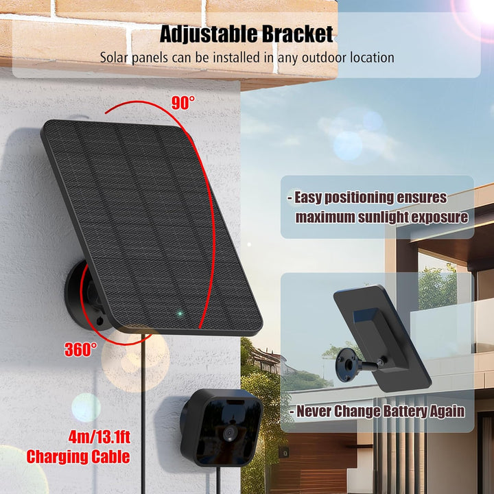 2 Pack Solarpanel für Blink Kamera Outdoor,4W Blink Kamera Solarpanel kompatibel mit Blink Outdoor,B