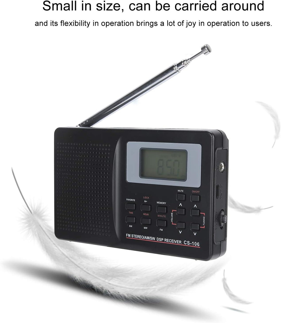 VBESTLIFE CS‑106 Tragbares Radio, UKW/AM/SW/MW/LW/TV-Vollband-Empfängerradio Weltweites Rundfunkradi
