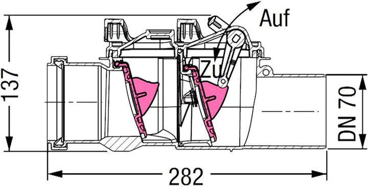 Kessel 73070 Rückstauverschluss Staufix für Abwasser, DN 70