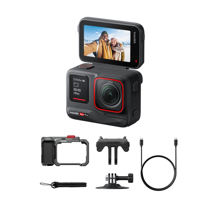 Insta360 Ace Pro Xplorer-Bundle Schiefergrau - wasserdichte Action-Kamera, zusammen mit Leica entwic