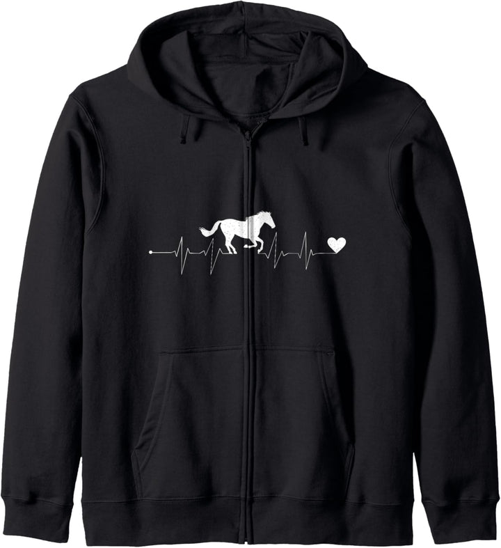Pferde Reiterin Pferd Heartbeat Herz Pferdefreunde Geschenk Kapuzenjacke