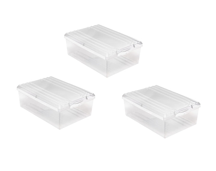 BranQ - Home essential Schuhbox Shoe Box mit Belüftungshaltelöcher und Deckel Kunststoff, 8l, Set vo