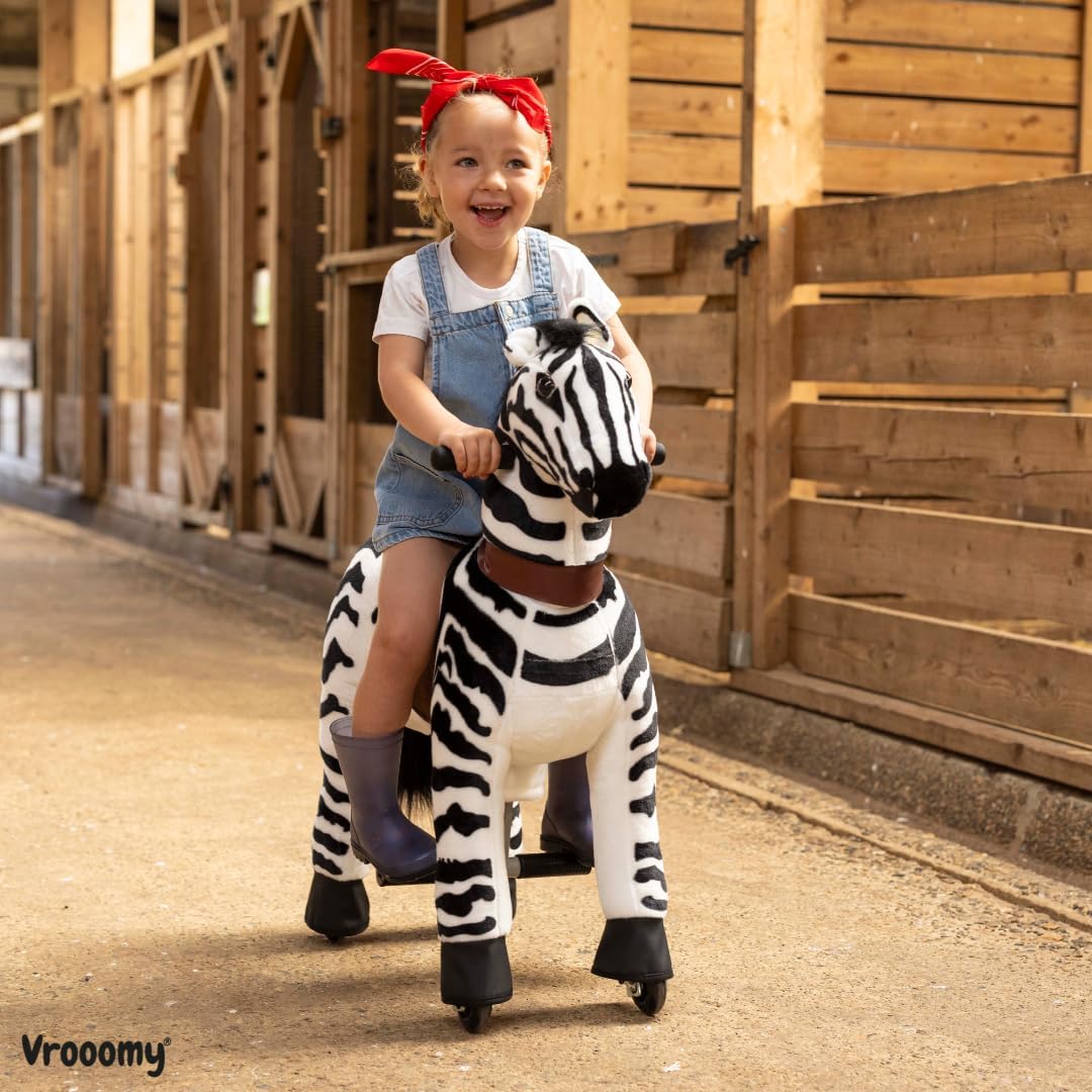 Zebra auf Rollen Klein, 4-6 Jahre, Reitpferd für Kinder, Schwarz Schwarz Klein, Schwarz Klein