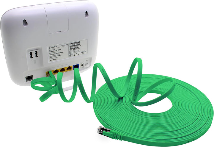 5m - grün - 10 Stück Cat7 Flachkabel Netzwerkkabel Cat 7 Rohkabel Gigabit Lan (10Gbit/s) Flachbandka