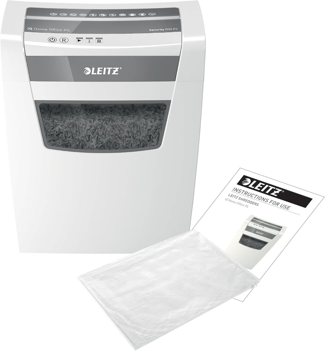 Leitz IQ Home Office Aktenvernichter, 12-10 Blatt Kapazität (70-80 g/m²), Partikelschnitt, Sicherhei