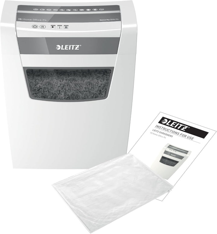 Leitz IQ Home Office Aktenvernichter, 12-10 Blatt Kapazität (70-80 g/m²), Partikelschnitt, Sicherhei