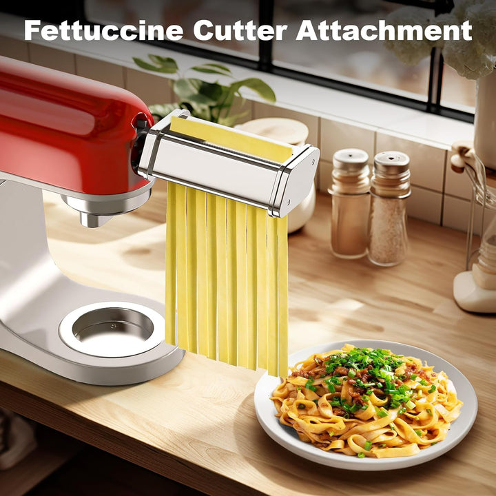 GVODE Nudelaufsatz für Kenwood Kmix KMX, inklusive Nudelblattwalze Spaghettischneider und Fettuccini