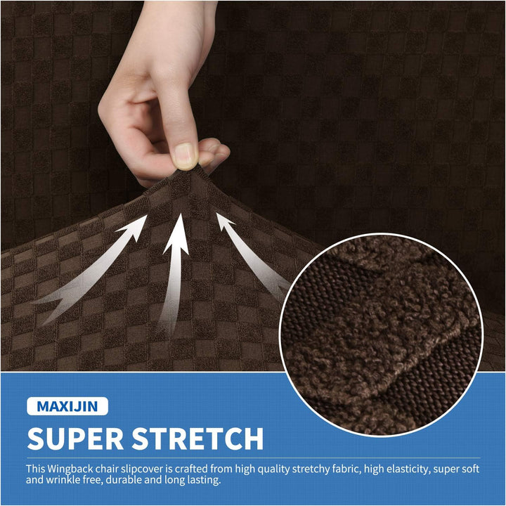 MAXIJIN Elastischer Sesselbezug mit Ohren 1 Stück Jacquard Sofaschutz Kopfstütze Sofabezug Sessel mi