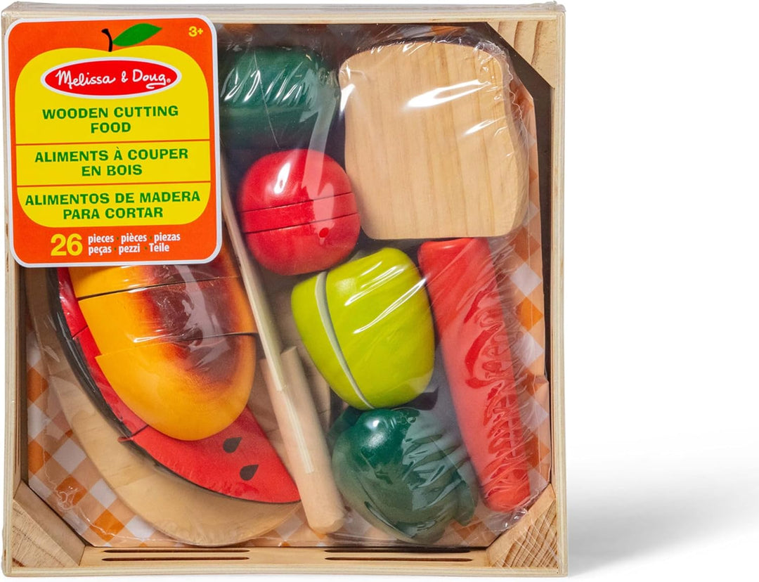 Melissa & Doug Schneiden von Essen aus Holz | Fantasiespiel | Essensspiel | 3+ | Geschenk für Jungen