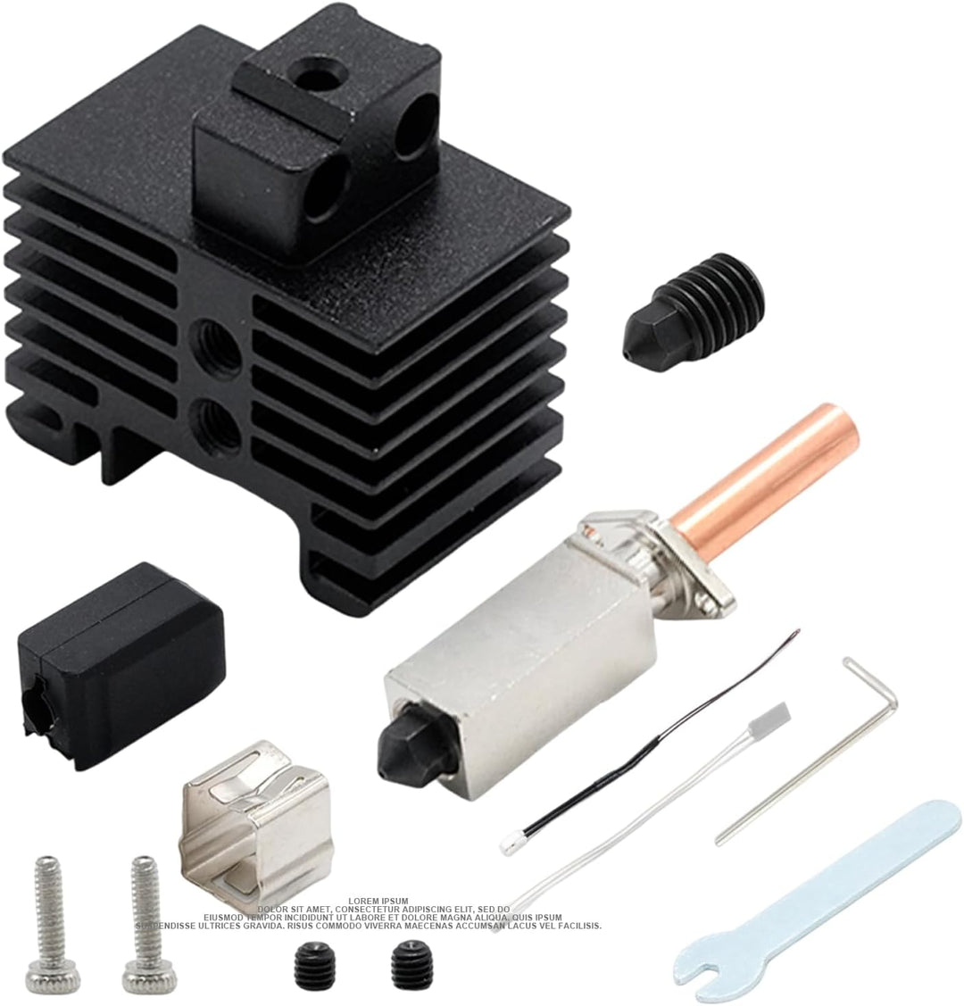 Ollanoos Hotend Kit Ersatz für Bambu Labs X1/X1C 3D-Drucker, einschliesslich kupferbeschichtetem Hei