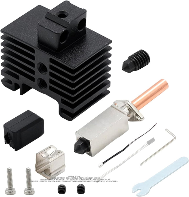 Ollanoos Hotend Kit Ersatz für Bambu Labs X1/X1C 3D-Drucker, einschliesslich kupferbeschichtetem Hei