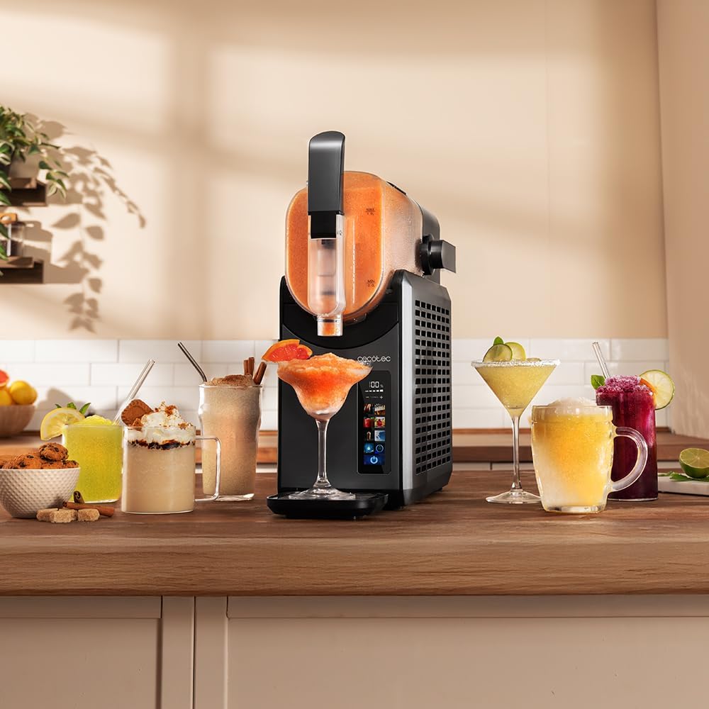 Cecotec Slush-Eis Maschine 2,6 L Twist&Ice 2600, Getränke fertig in 15-60 Minuten, Touch-Steuerung,