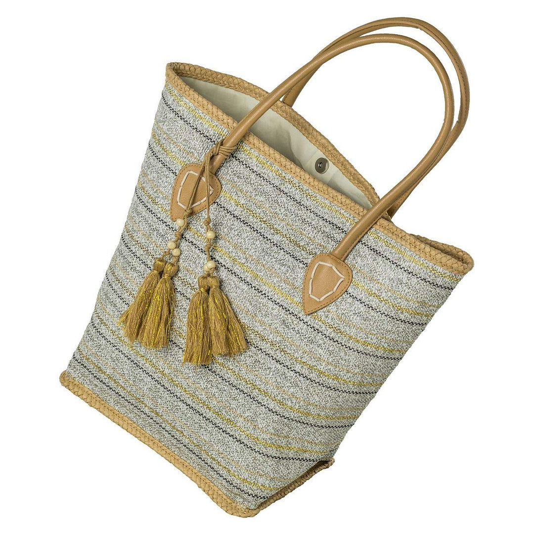 LaFiore24 Damen Einkaufstasche Shopper Strandtasche Schultertasche Henkeltasche Grau, Grau