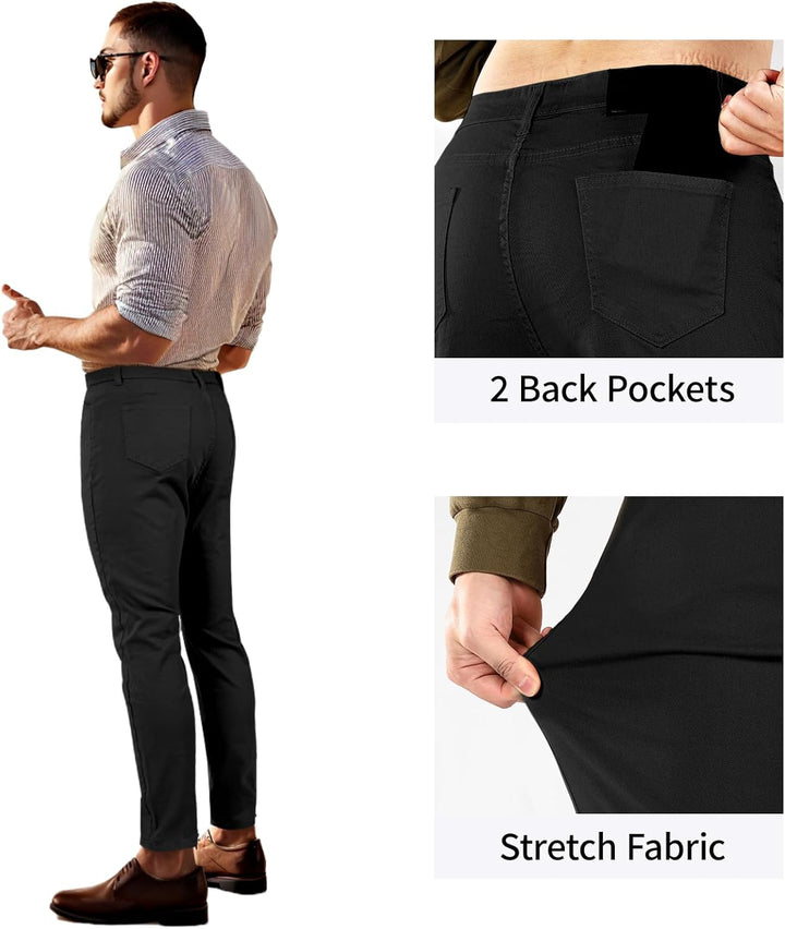 Skinny Jeans Herren Slim Fit Super Stretch Denim Hose Tapered 4 Seasons Herrenjeans, 28W / 30L Schwa