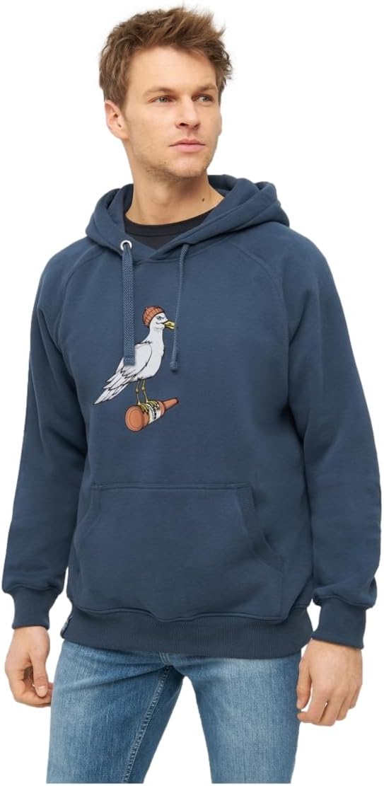 derbe Hamburg Sturmmöwe Männer Kapuzenpullover Navy Basics, Nachhaltigkeit, Streetwear M Navy, M Nav