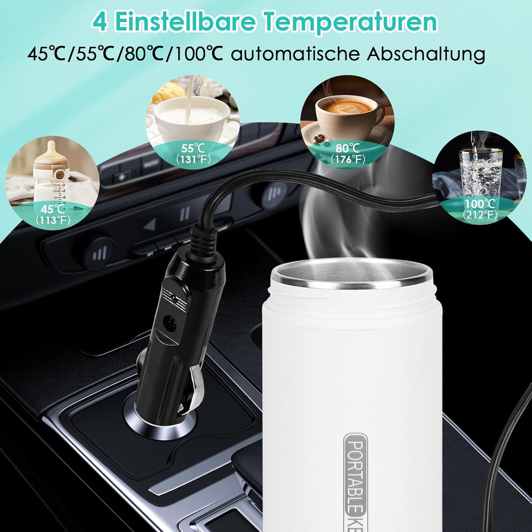 Dreamhigh® Reisewasserkocher, 500ml Mini Wasserkocher, 96W Wasserkocher Klein aus Edelstahl, Auto Wa