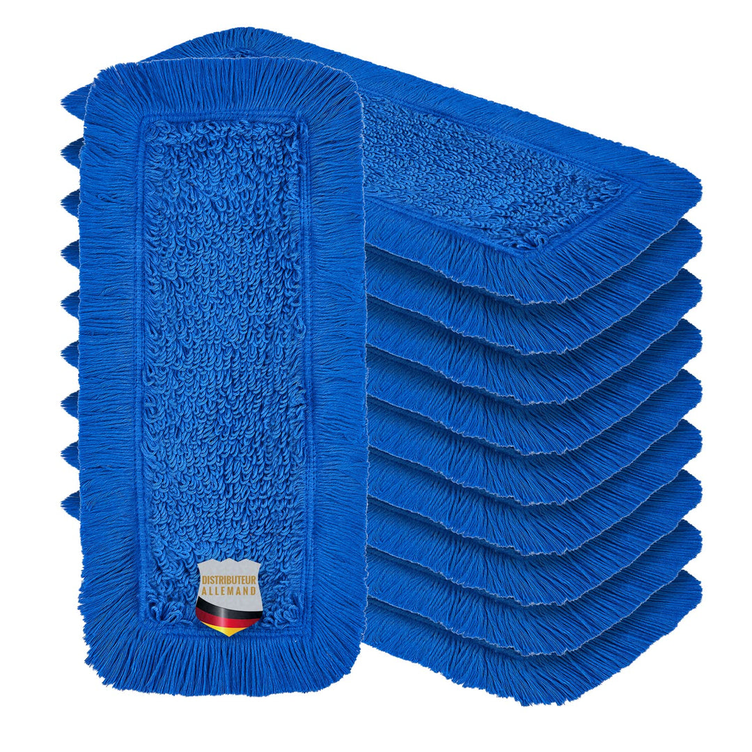 Okaei 10 Stück Wischmopp Bezug (40 cm) - Bodenwischer-Wischbezug zur Trocken- & Nassreinigung - Bode