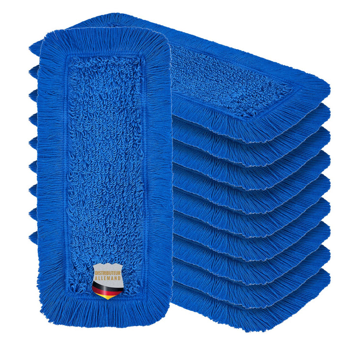 Okaei 10 Stück Wischmopp Bezug (40 cm) - Bodenwischer-Wischbezug zur Trocken- & Nassreinigung - Bode