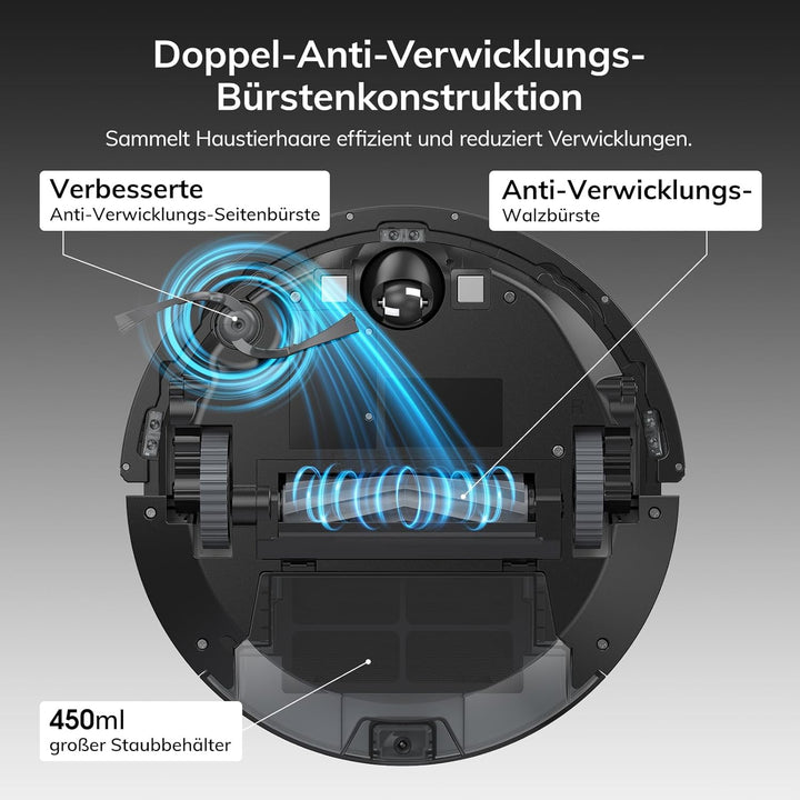 Saugroboter Ohne Wischfunktion, LiDAR Navigation Staubsauger Roboter, 10000Pa Saugkraft, für Teppich