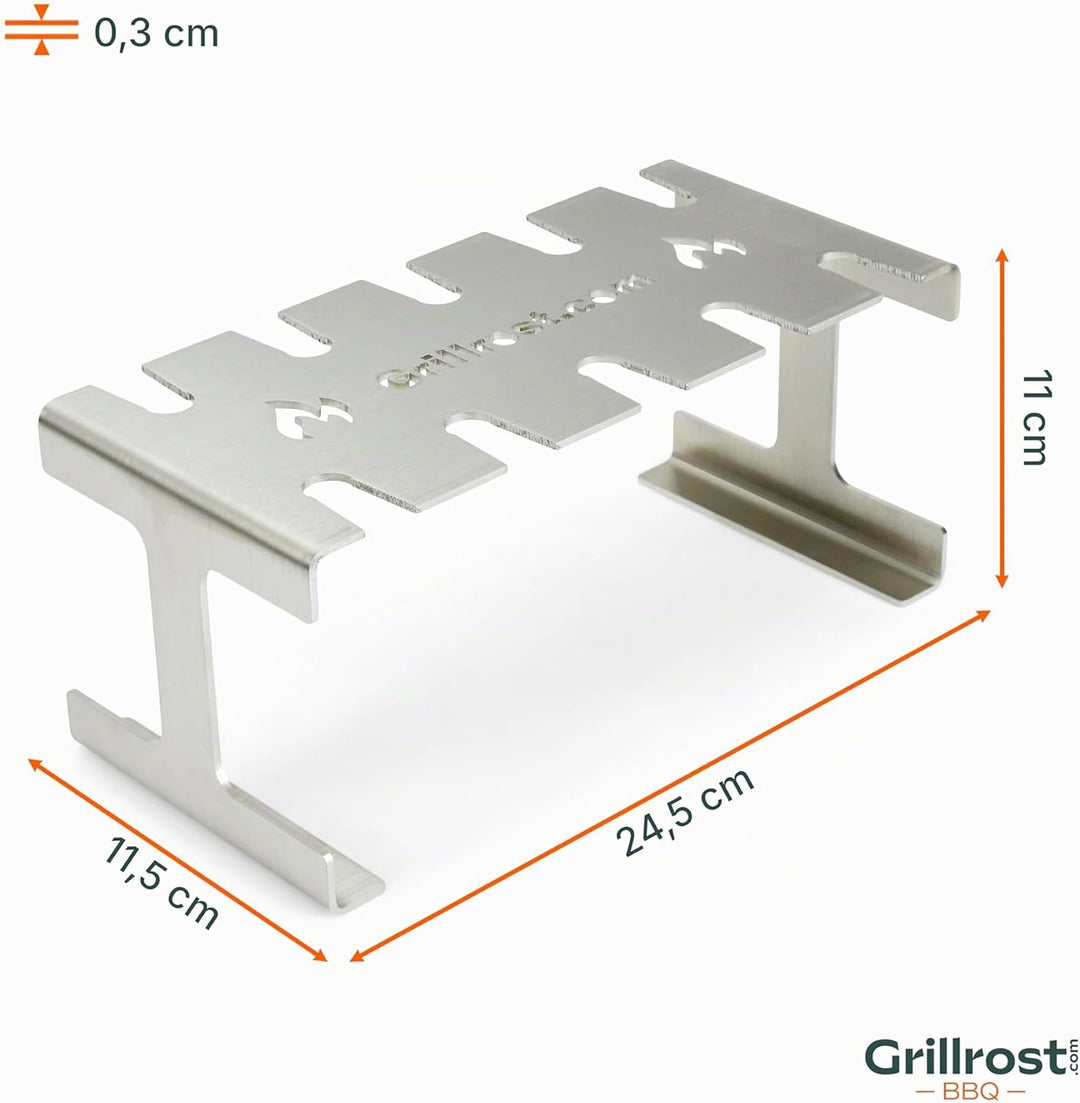 Grillrost.com Das Original Edelstahl Hähnchenkeulenhalter | Drumstickhalter - für 10 rundum knusprig