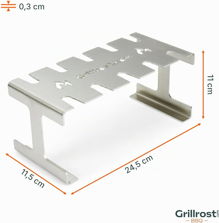 Grillrost.com Das Original Edelstahl Hähnchenkeulenhalter | Drumstickhalter - für 10 rundum knusprig