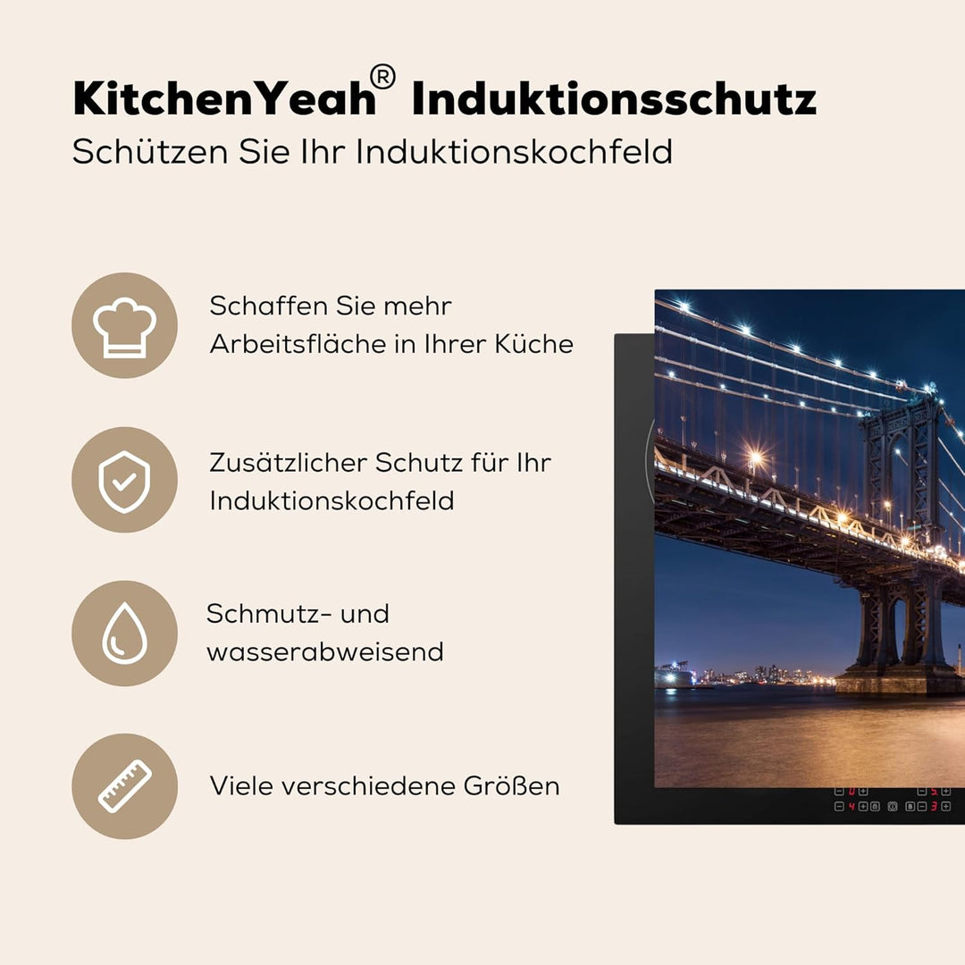 KitchenYeah© Herdabdeckplatte Einteilig Küche Herdabdeckung Induktionsfeld Ceranfeld Herdabdeckplatt