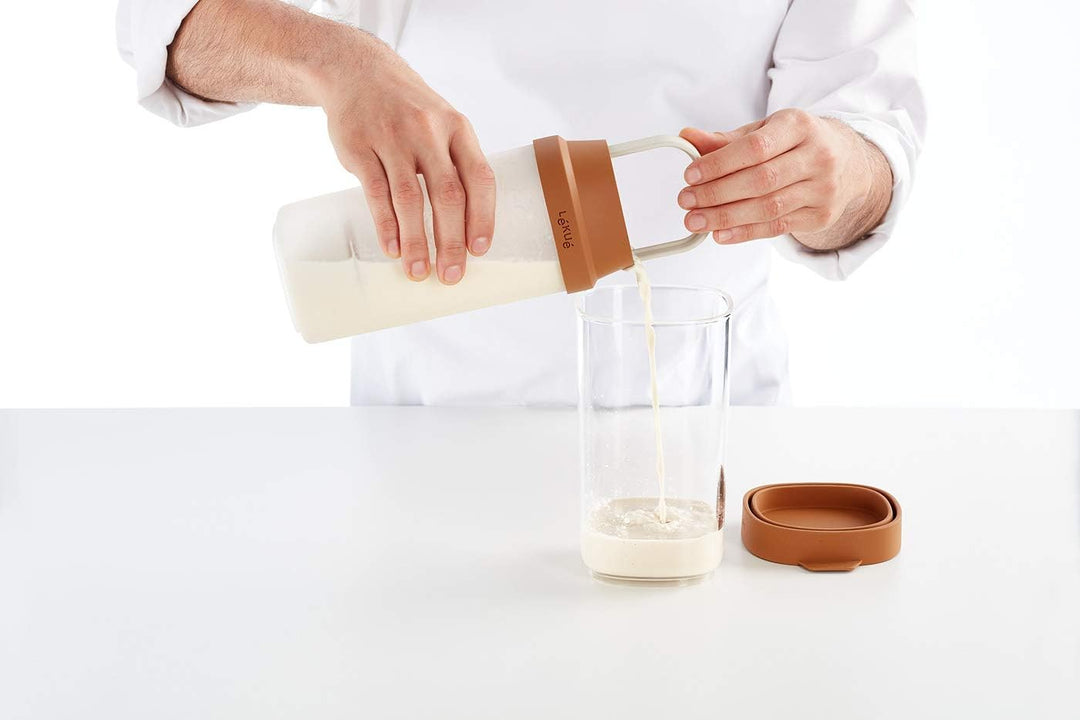 Lékué Home Gemüse Getränkebehälter, 1000 Milliliter, Kunststoff, braun