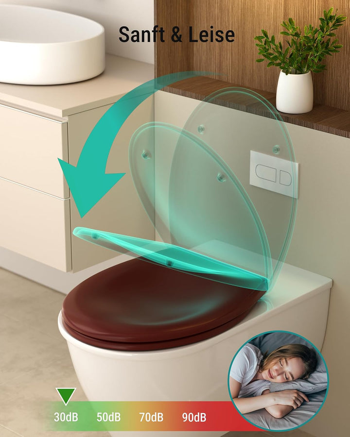 HySail Hochwertiger Toilettendeckel mit Absenkautomatik, Schnellverschluss und Hygienischer Oberfläc