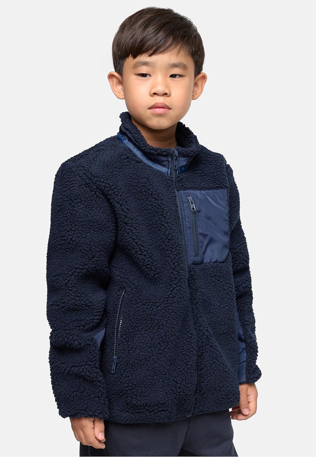 Urban Classics Jungen Boys Sherpa Jacket 158-164 midnightnavy, 158-164 midnightnavy