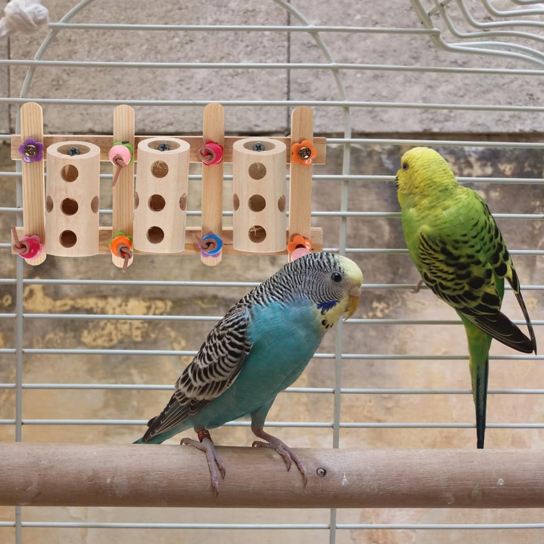 Vogelspielzeug Holz Halter Eimer 9.06X4.72X1.97In Papagei Futtersuche Spielzeug Leckerlis Verstecken